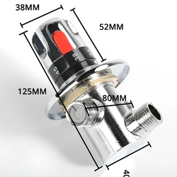 Brass Thermostatic Mixing Valve Thermostat Faucet for Shower System Water Temperature Control Silver Plating Home Improvement