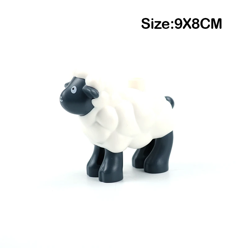 Dog Cat Sheep Tortoise Bird Dinosaur Toys Farm Animals Zoo New Big Size Building Blocks Accessories Bricks for Children