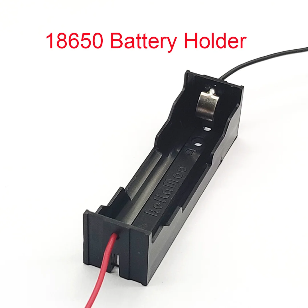 18650 Battery Case With Cable Single Section 18650 Lithium Battery Storage Box DIY Kit 18650 1 Slot 3.7 V