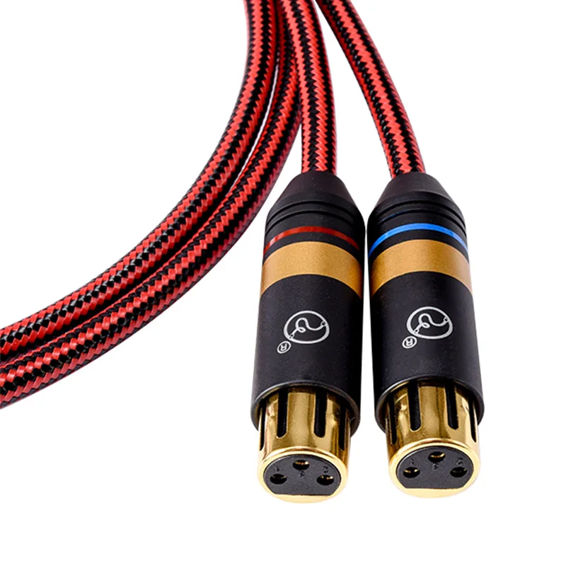 كابل Fanmusic ZY ZY-395 2XLR-F إلى 2RCA كابل إشارة ZY395 كابل الطبعة المتقدمة