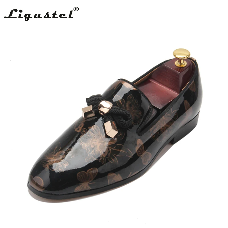 Ligustel-mocasines de piel auténtica para hombre, zapatos masculinos de estilo Casual, originales, de lujo, para fiesta de boda, con fondo rojo, de talla grande 13