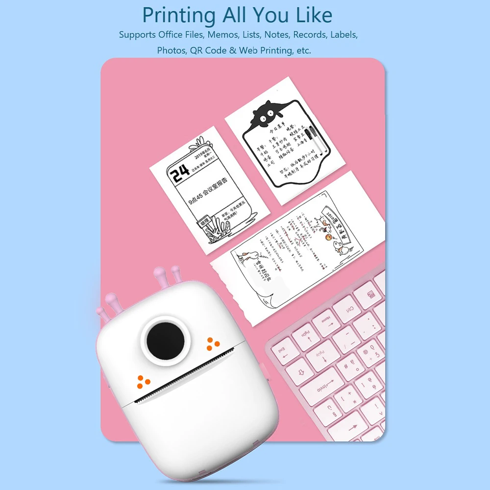 Новый портативный принтер, беспроводной bluetooth, мини-принтер для Android iOS, чеков, фотоэтикеток, список термобумаг