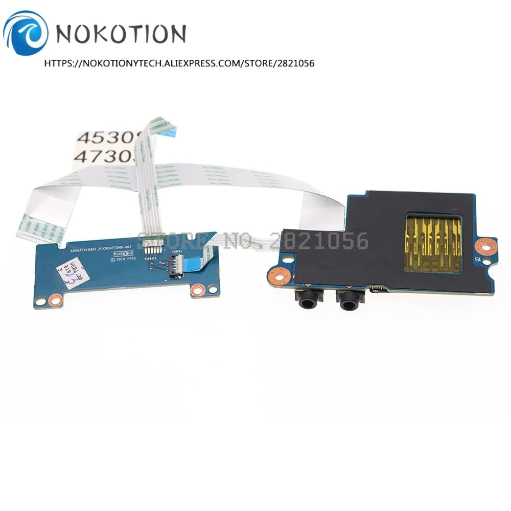 NOKOTION 6050A2410601 For HP Probook 4530S 4535S 4730S Series Touchpad Mouse Button Board With cable+Audio board SD Card Reader