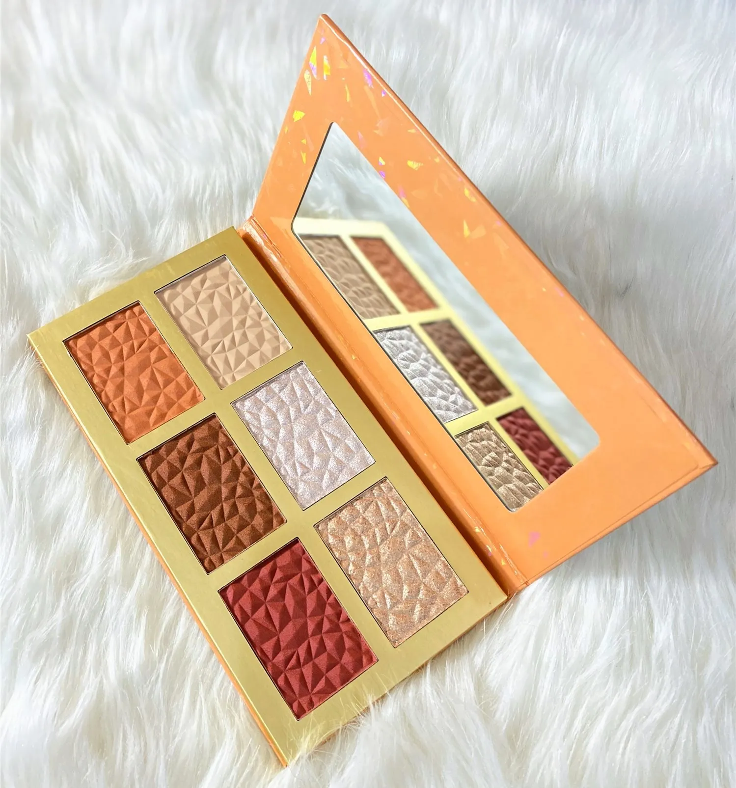 Palette de maquillage sans étiquette, 6 couleurs, surligneur, poudre pressée pour le visage, correcteur de Contour, marque privée, vente en gros