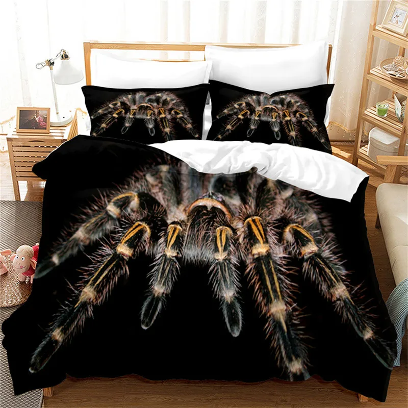 

Duvet Cover Set Spider Bedding 2/3 Pcs Bed Set 3D Spider Pattern Quilt Cover Comforter Cover AU King size Bedding Set