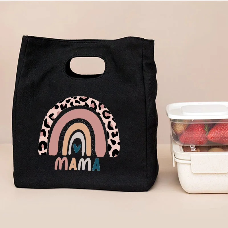 Rainbow Mama Print Portable Lunch Bag 2024 New Thermal Insulated Lunch Totes Cooler Bag Bento Pouch Container Food Storage Bags