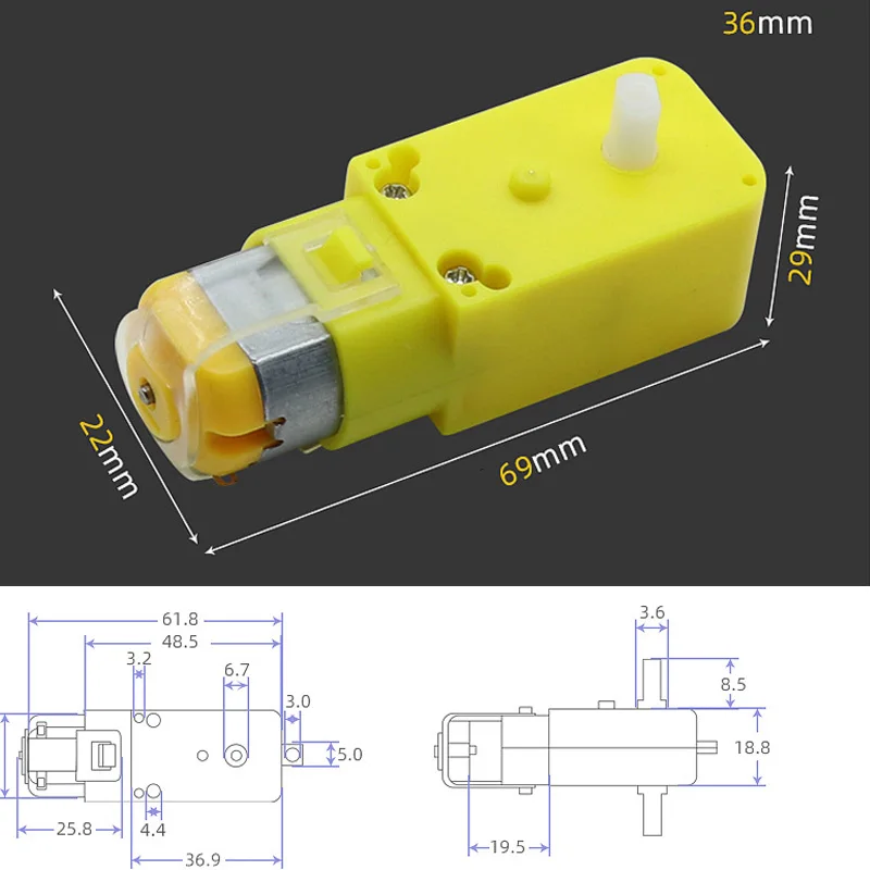 TT Motor motoriduttore biassiale Smart Car biassiale per Arduino all'ingrosso per Arduino Motor Smart Robot Car