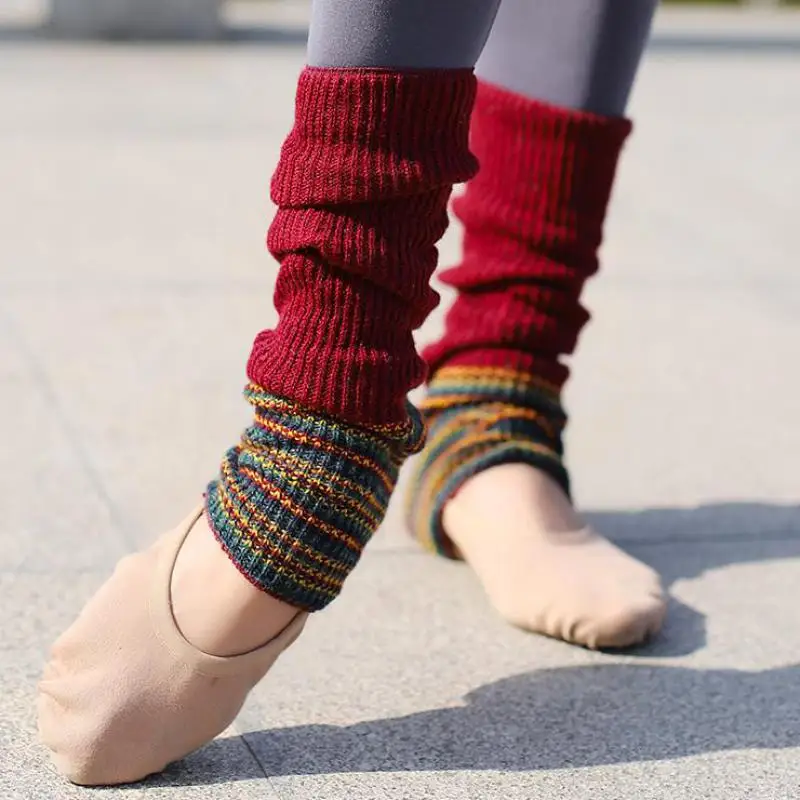 New Warm Spring And Summer Knitting Dance Leg Protection Socks Long Tube Exercise Socks