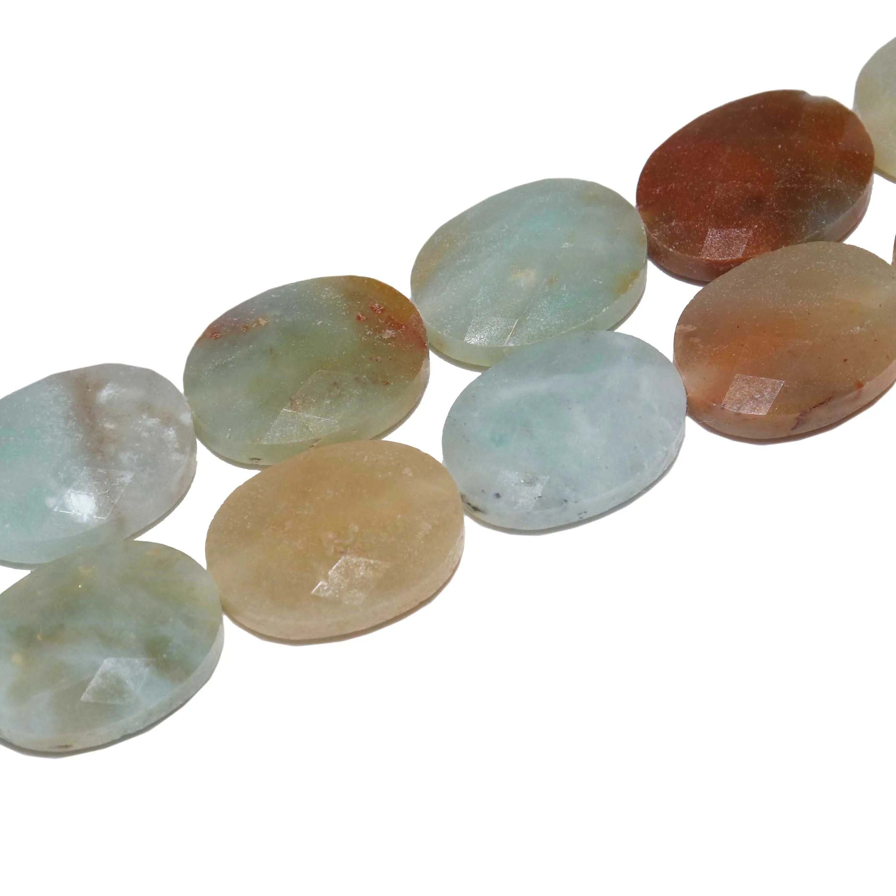 Faceted Natural Stone Oval Shape Agates Lapis lazuli Amazonite Stone Beads For Jewelry Making DIY Necklace Accessories 13*18MM