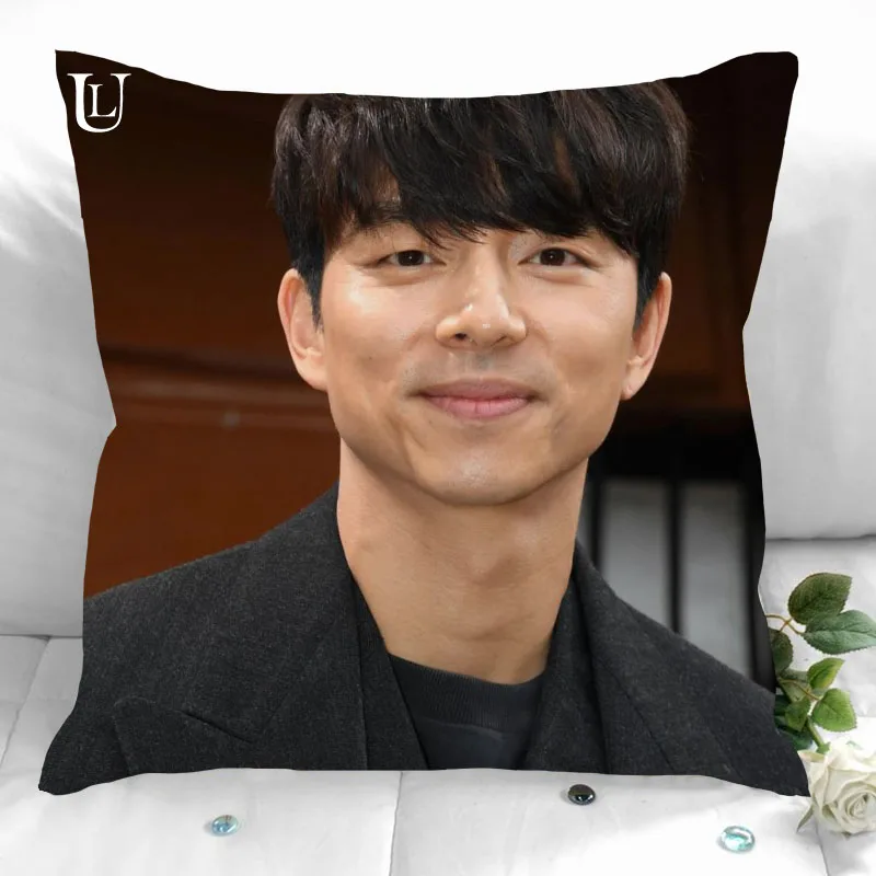 

New Custom Gong Yoo Pillowcases Printed Square Pillowcase Home Decorative Zipper Pillow Cover 35X35cm40X40cm(One Side)