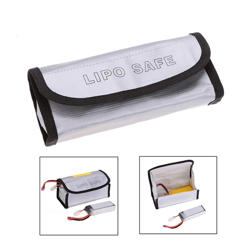 RC LiPo Battery Safety Protect Bag Pouch Safe Guard Charge Sack 185 X 75 X 60 mm,235 X 180 X 65 mm