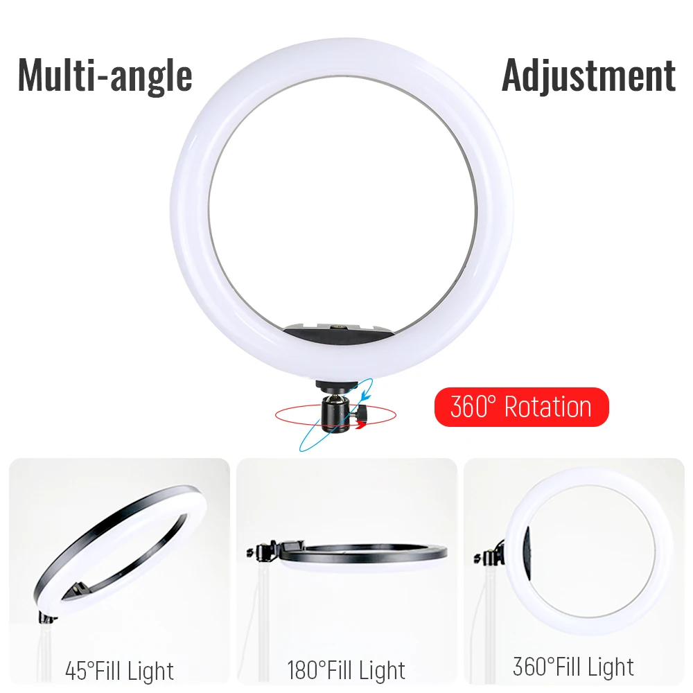 Anillo de luz LED Profesional para Selfie, lámpara de fotografía con soporte de brazo largo para cámara de teléfono, USB, Youtube, VK