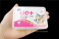 50pcs Bow-shaped ultra-fine dental floss rod teeth cleaning line dental care flat line teeth toothpick Interdental Brush Stick
