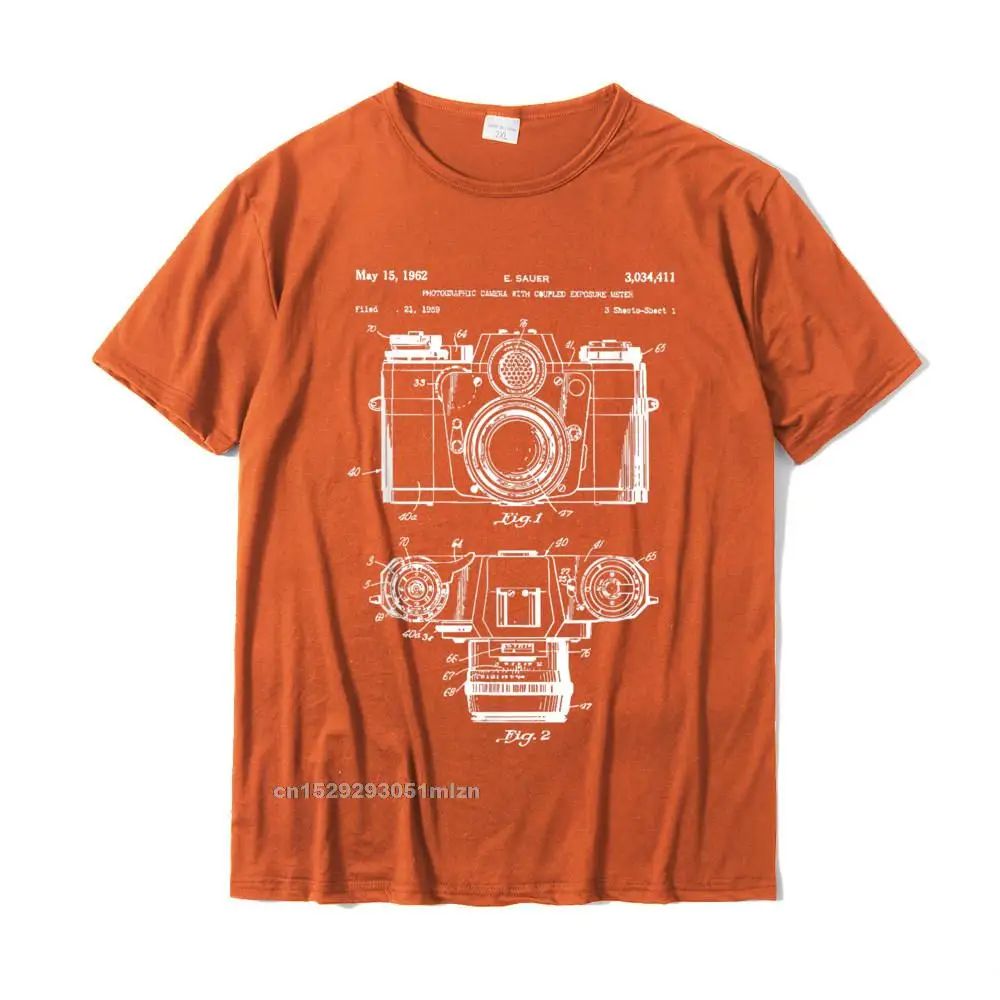 Photography Lover Gift T-Shirt Camera Vintage Patent Print Camisa T Shirts Cheap Tops T Shirt Cotton Men Casual