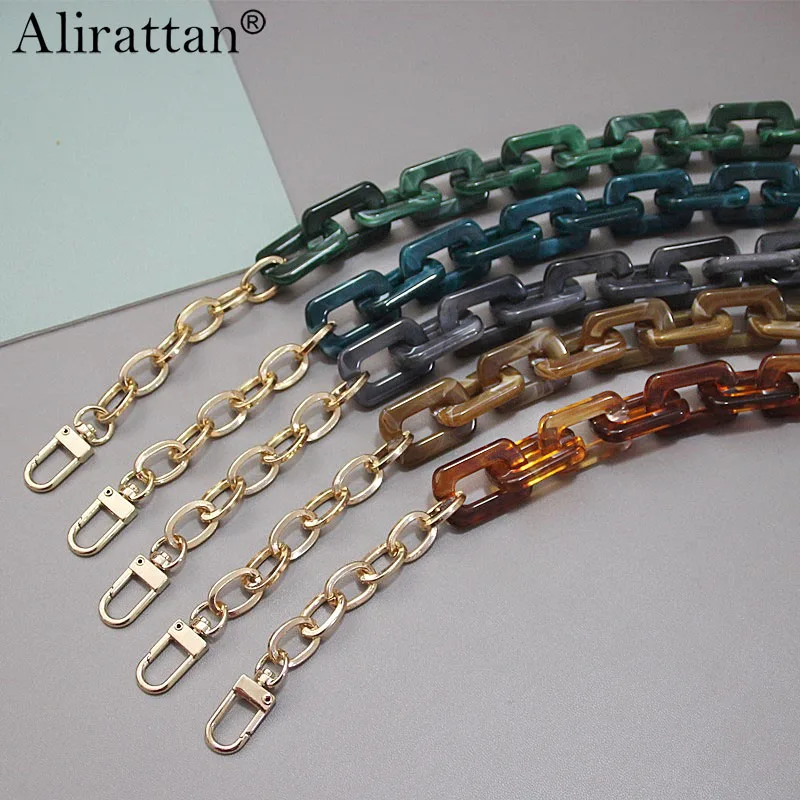 

Ladies New All-Match Fashion Acrylic Retro Handmade Chain Handbag Shoulder Strap Bag Metal Accessories Single Shoulder Strap