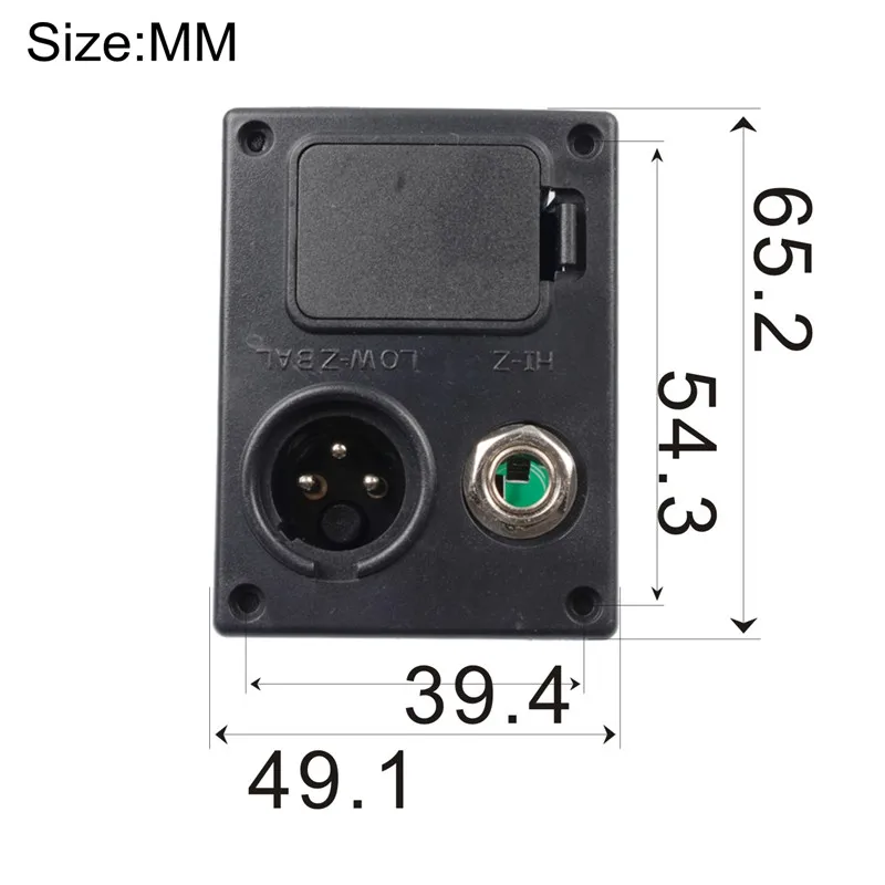 9V Battery Boxs/Holder/Case With Connector Plug & 4 Pin Socket & Contacts & Output jack for Acoustic Guitar Equalizer EQ