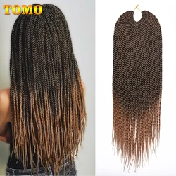 TOMO 14 18 22 Inch Senegalese Twist Crochet Braids 30 Roots Small Synthetic Braiding Hair Extensions For Women Ombre Twist Hair
