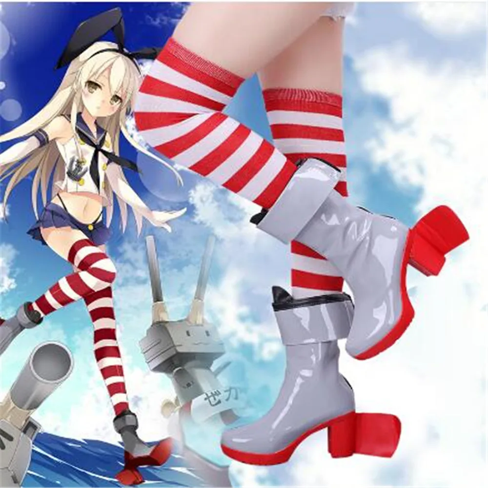 Kantai Collection shimakaze Cosplay Shoes Boots Game Anime Halloween RainbowCos0 W1130