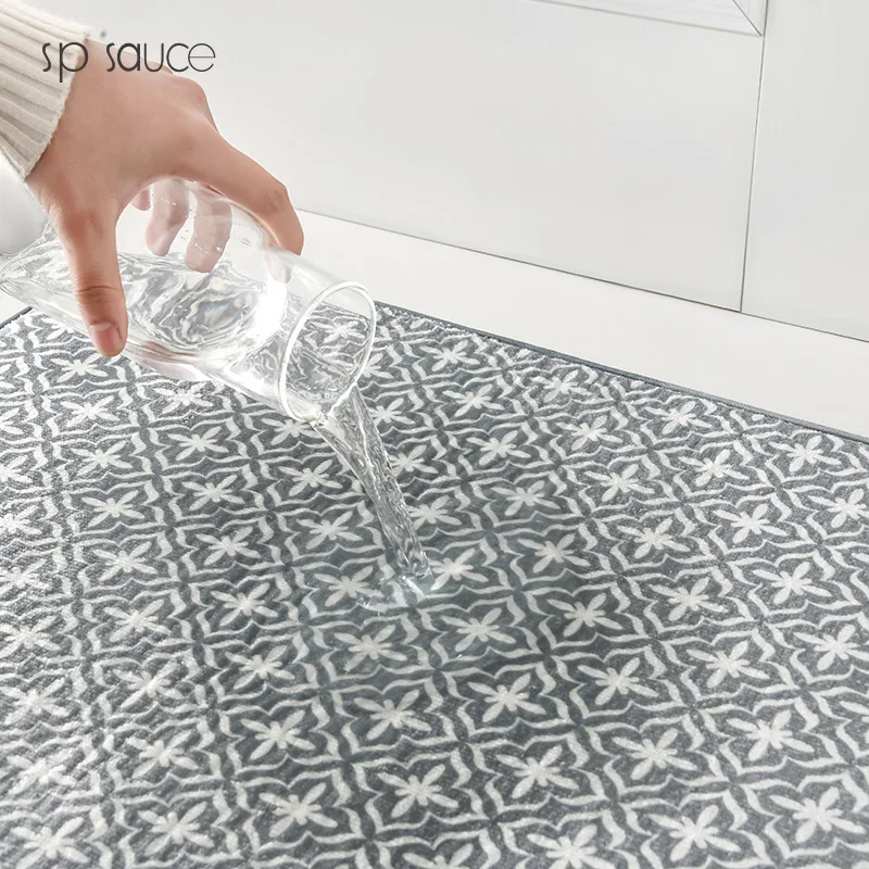 1pc 40x46 Drain Mat Multi-purpose Kitchen Drying Mat Cups Dishes Cutting Board Absorbent Placemat Water Control Sponge Table Mat