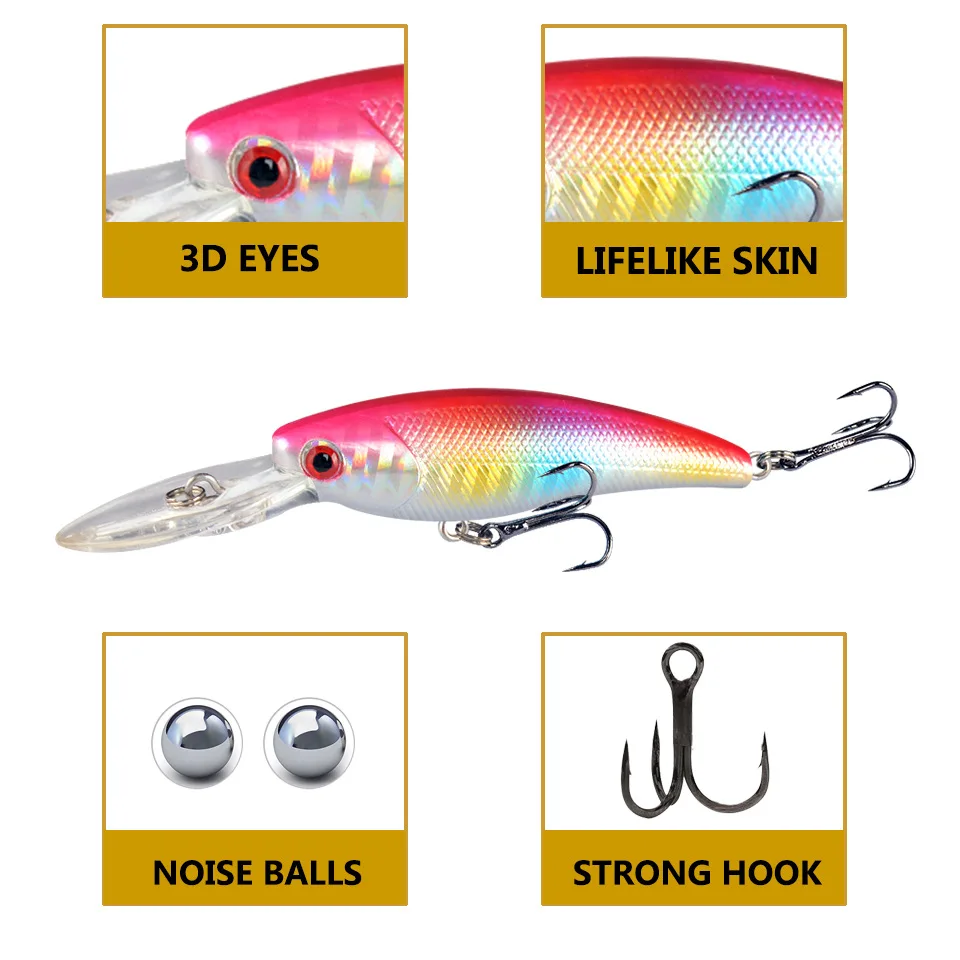 9cm 7.5g Hot Model Floating Fishing Lures Hard Bait 10color for Choose Minnow Quality Professional Minnow Depth3m