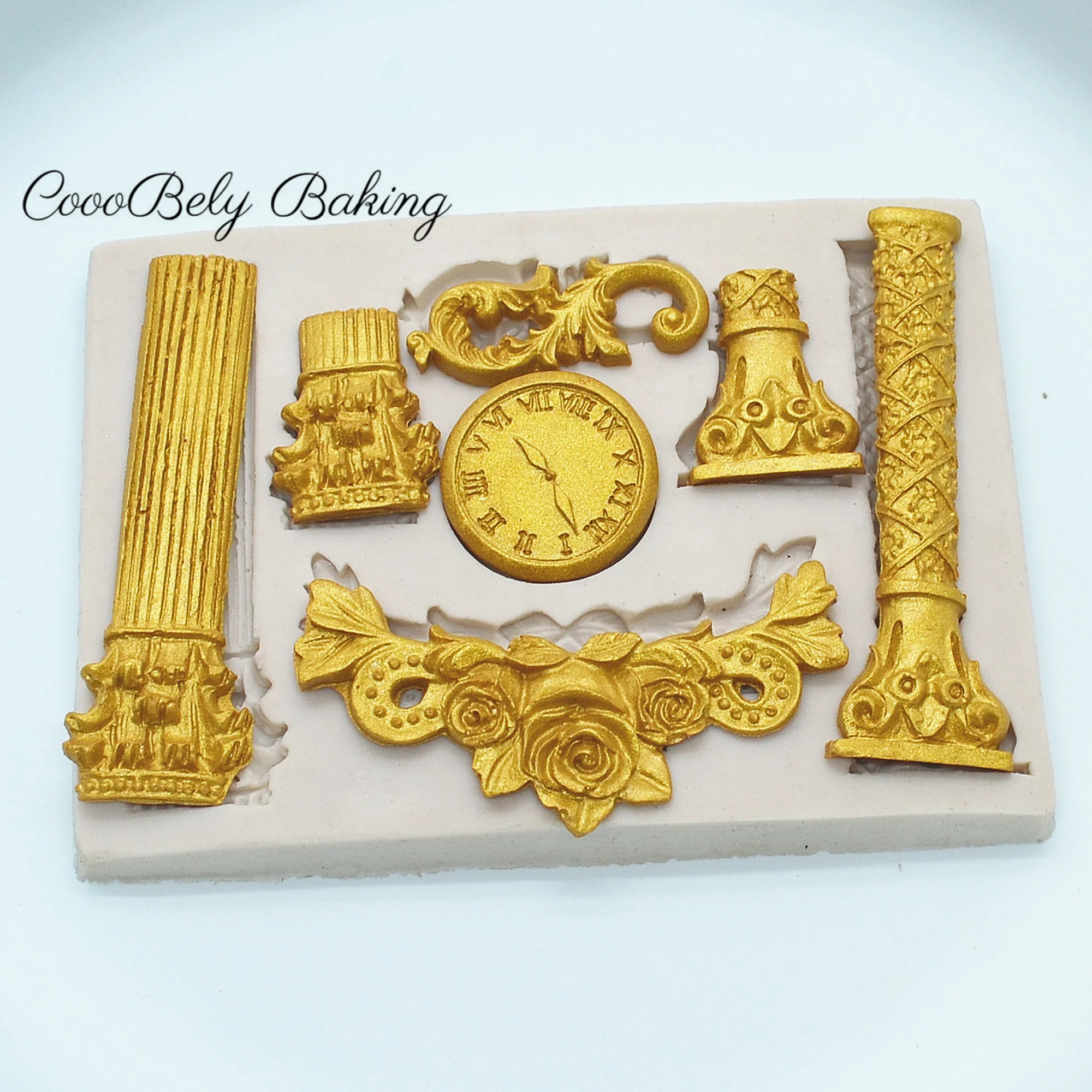 3D European Roman Column Fondant Silicone Molds For Baking Cake Decorating Kitchen Tools Chocolate Mould Column Silicone Molds