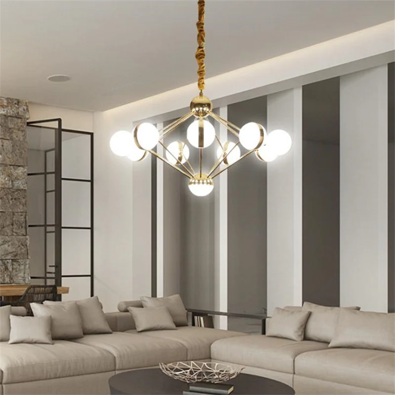 Modern creative led chandelier northern Europe individual lamp art clothing shop bar magic bean Chandelier