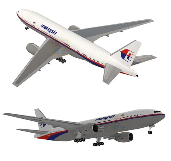 Malaysian Civil Aircraft 3D Paper Model Boeing 370 Puzzle Handmade Origami Toy Aerial Model Paper Art