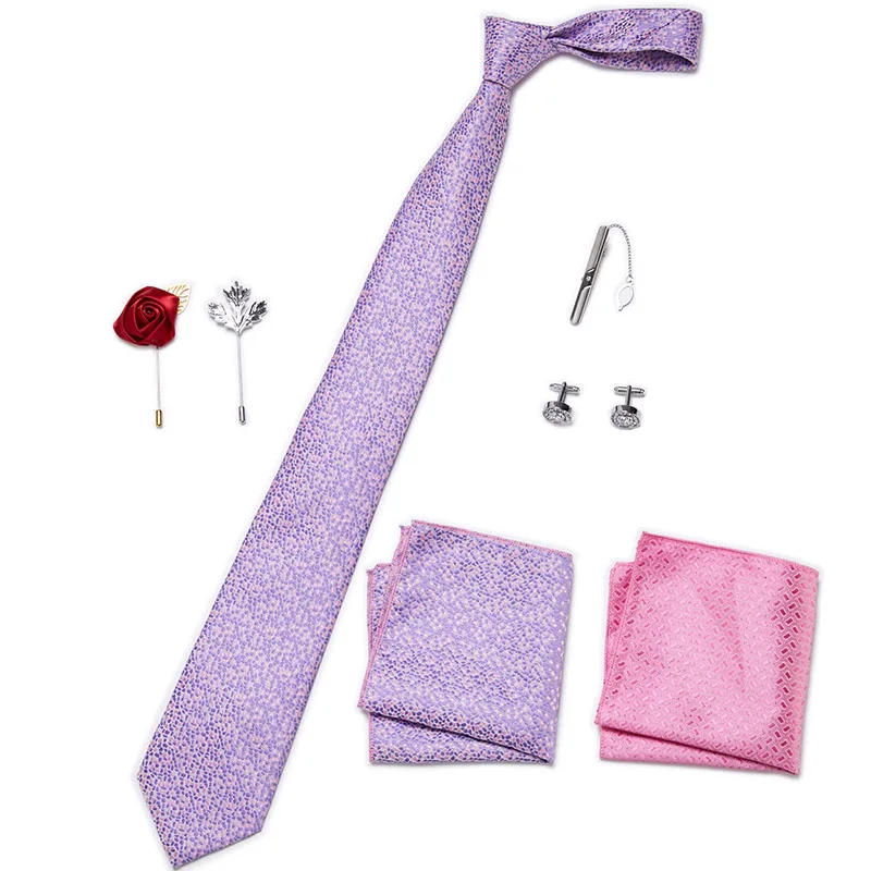 Herren-Krawatten-Set, luxuriöse Geschenkbox, Seidenkrawatte, Krawatten-Set, 8-teilig, innenverpackt, festliches Geschenk, Krawatte, Einstecktücher, Urlaubsgeschenk für Männer – Detail 40