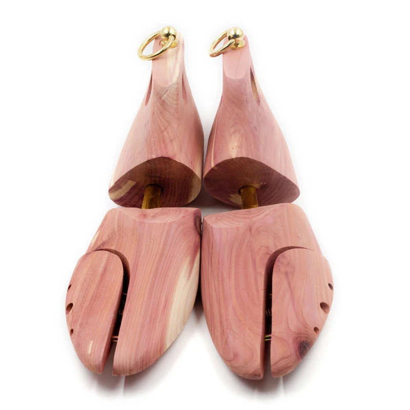 1 Pair Red Cedar Wood Adjustable Shoe Shaper Men's Shoe Tree Stretcher Support For Men Boot Expander Device