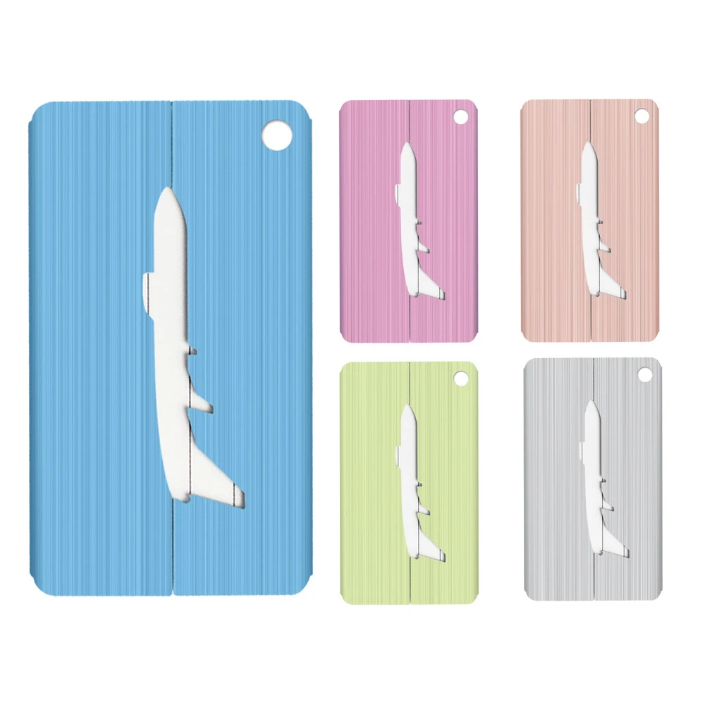 Aluminum Alloy Creative Luggage Tags Air Plane Travel Suitcase Name Address ID Label Address Holder Boarding travel accessories