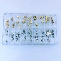 54Pcs/Box Replace Stainless Steel Watch Pusher Button Crown Chronograph Button Drive In Watch Pusher Flat Head Push Type Crown