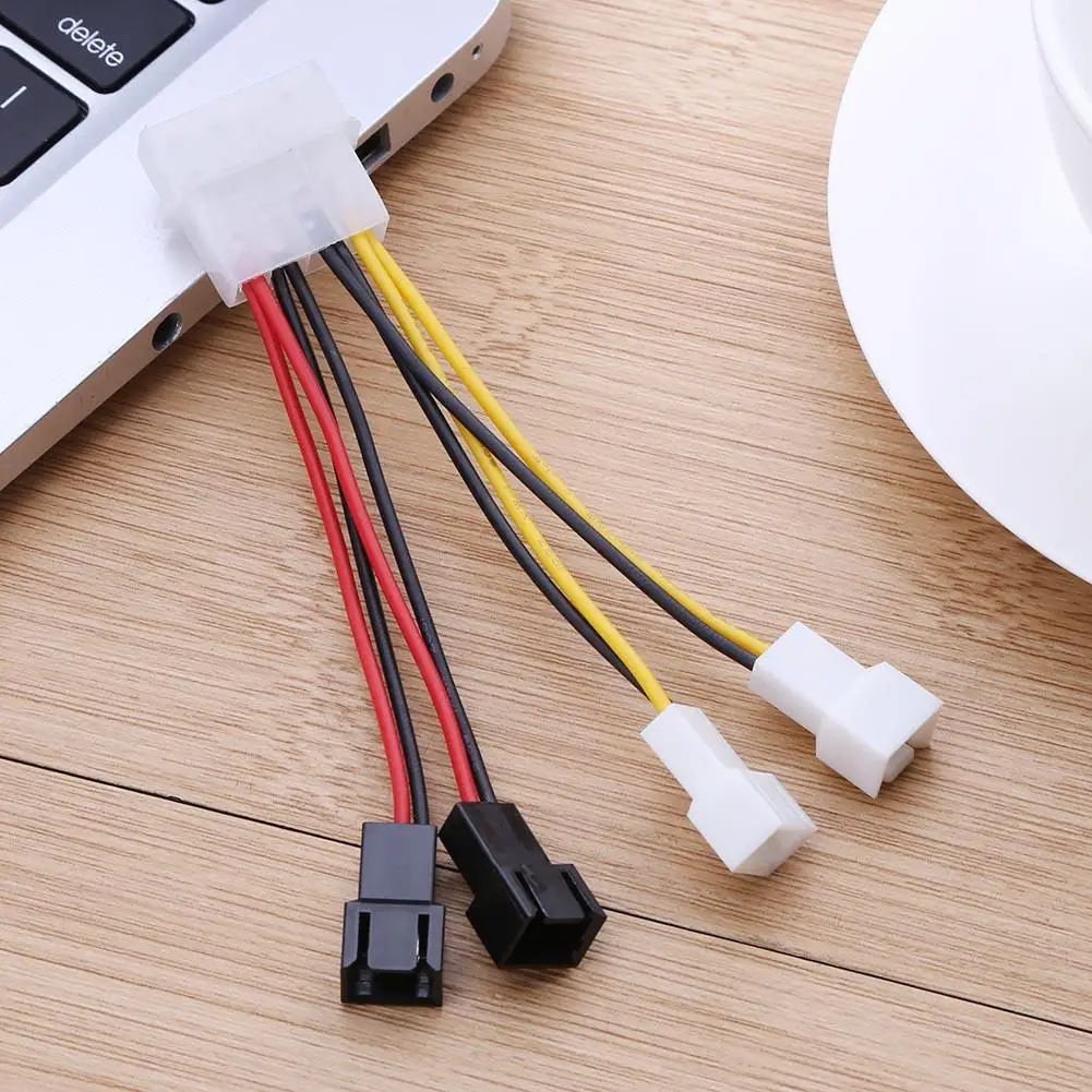 4-Pin Molex to 3-Pin Fan Power Cable Adapter Connector 12v*2 / 5v*2 Computer Cooling Fan Cables For CPU PC Case Multi-Fan Hot