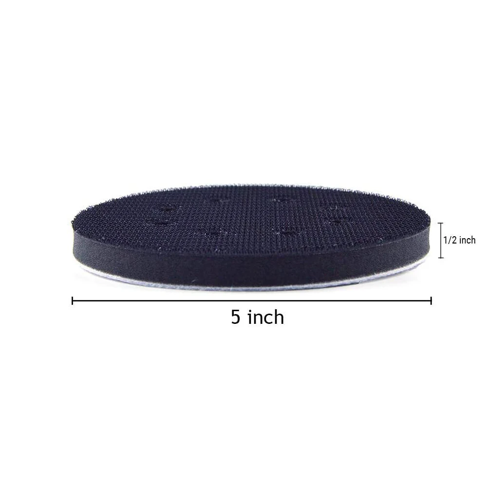 5PCS 5 pollici 125mm 8 fori interfaccia Pad gancio e anello spugna a densità morbida cuscino tampone tampone di supporto per levigatrice levigatura