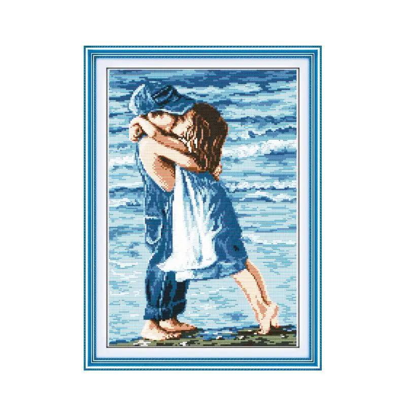 Love\'s Kiss Innocence Series Cross Stitch Kit 14ct 11ct Printed Fabric Embroidery Kit DIY Handmade Needlework Home Deco Gift