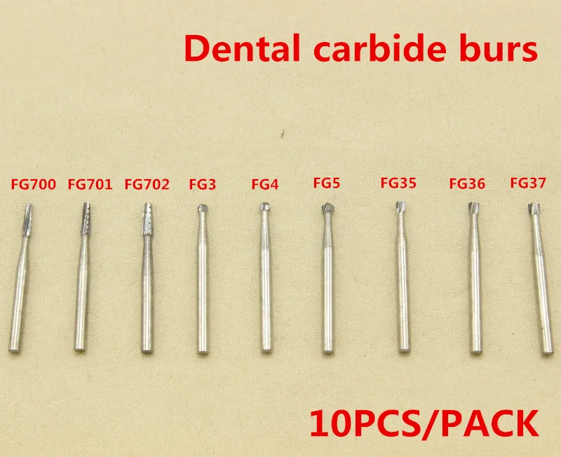 10 Pcs/Pack Dental Tungsten Steel Carbide Burs For High Speed Handpiece Bit dental laboratory equipment material Dentist Tools