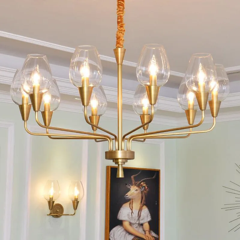 

Modern Chandelier Living Room Restaurant Lamp High Quality Hotel Guest Room Bedroom Glass Lamp Originality Designer