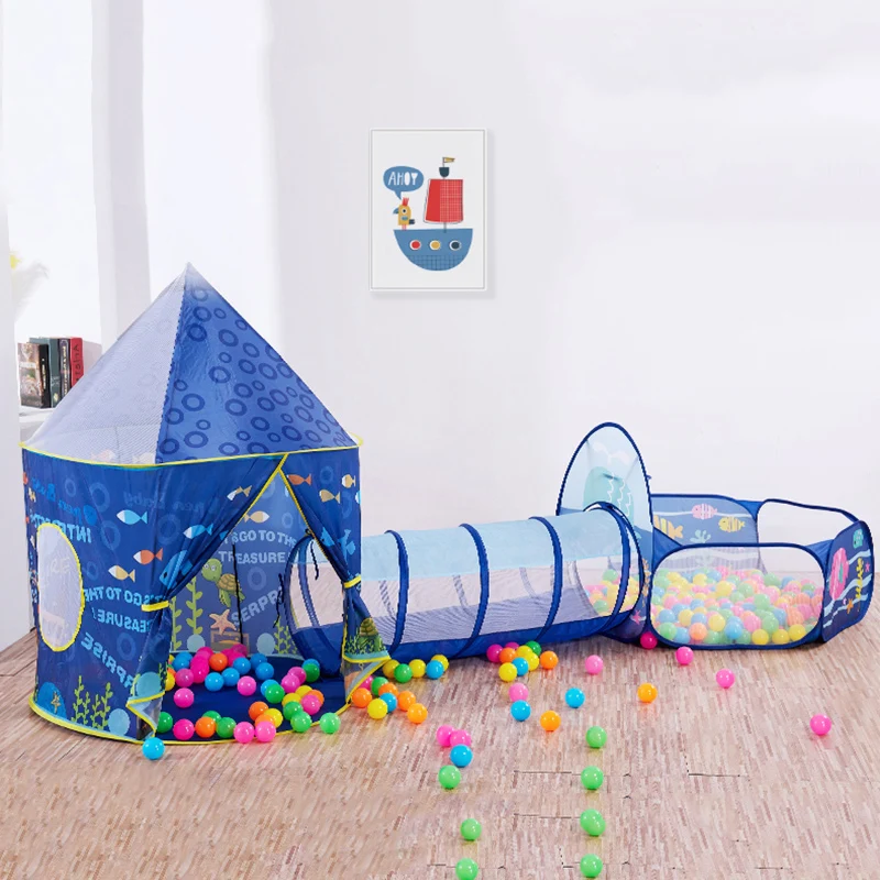 Tente 3 en 1 pour enfants, maison de jeu, Portable, jouets, espace, jouet, Tunnel rampant amovible