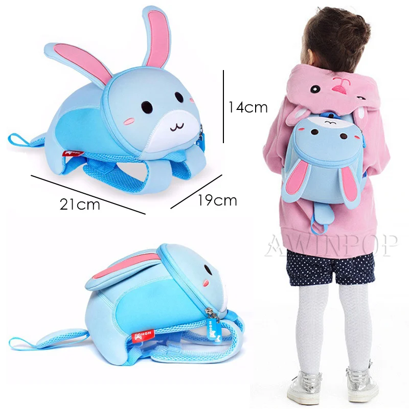 3D Cute Animals School Bags for Kids Toddler Girls Boys School Backpacks Cartoon Lion Rabbit Children Backpacks Mochila Escolar