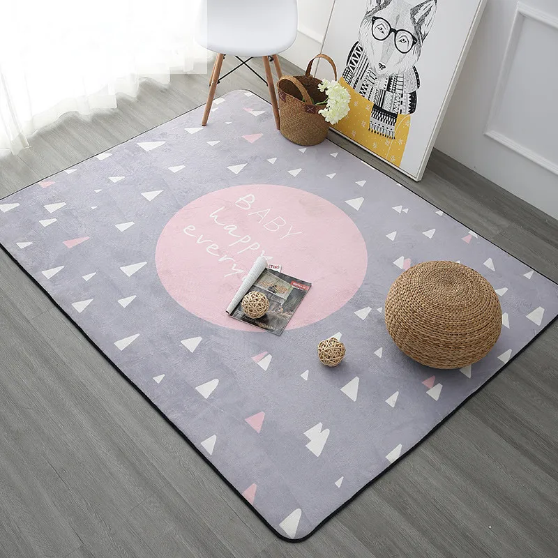 

Hot Sale Cartoon Children Delicate Soft Carpet For Baby Crawling Living Room Children Rug Home Floor Children Play Door Mat