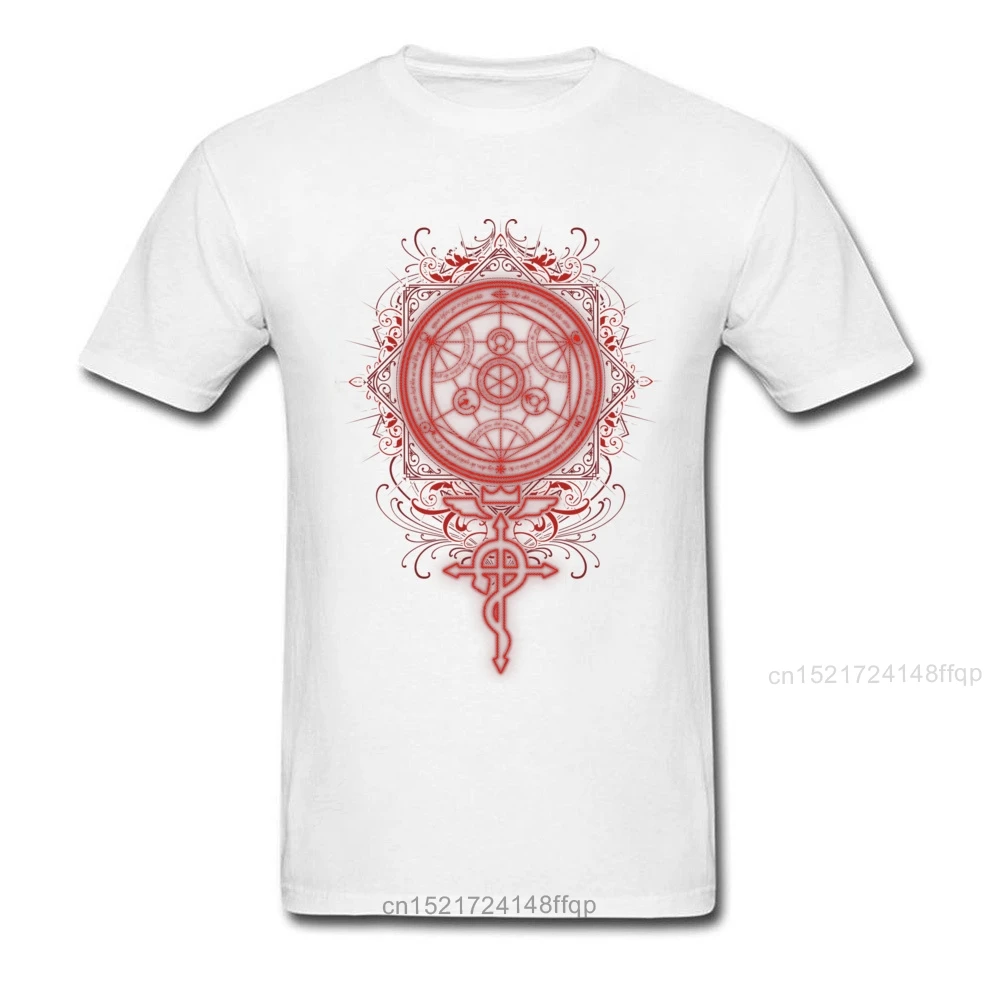 The Art of Alchemy T-shirt Mandala T Shirt Men Anime Tshirt Game Tee Gamer Tops Adult Cotton Black Clothes Hip Hop Streetwear