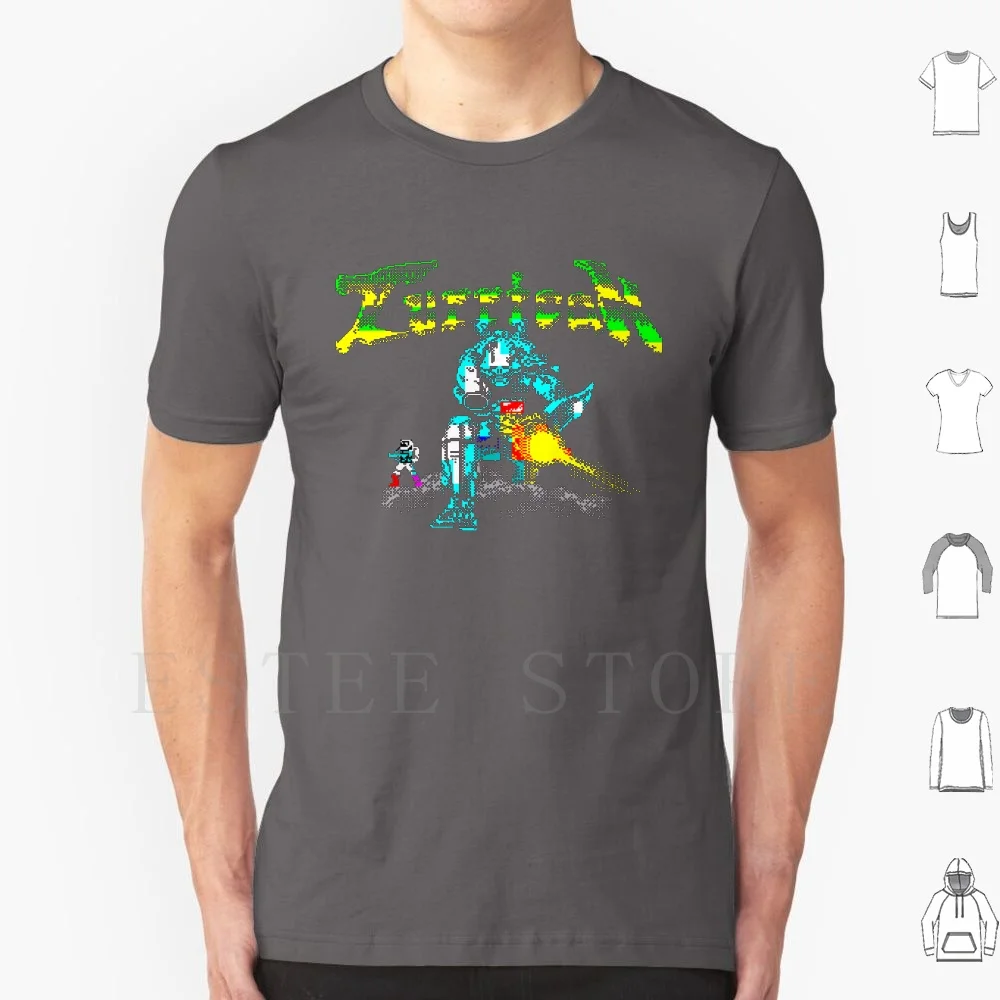 

Turrican T Shirt Men Cotton 6xl Zx Spectrum Retro Pixel Game Computer Video Turrican Action Adventure Soldier