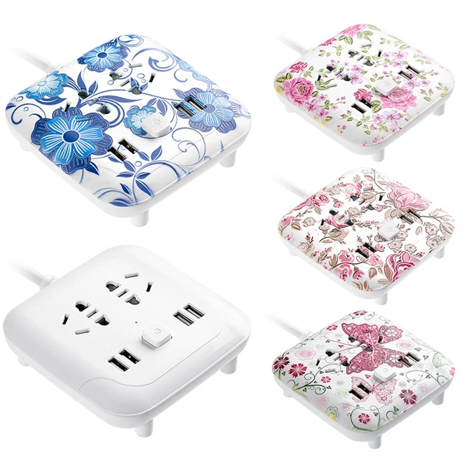 3 years warranty 50PCS Creative Multifunction Smart Socket USB Plug Portable Socket Adapter Power on and off with phone Jack