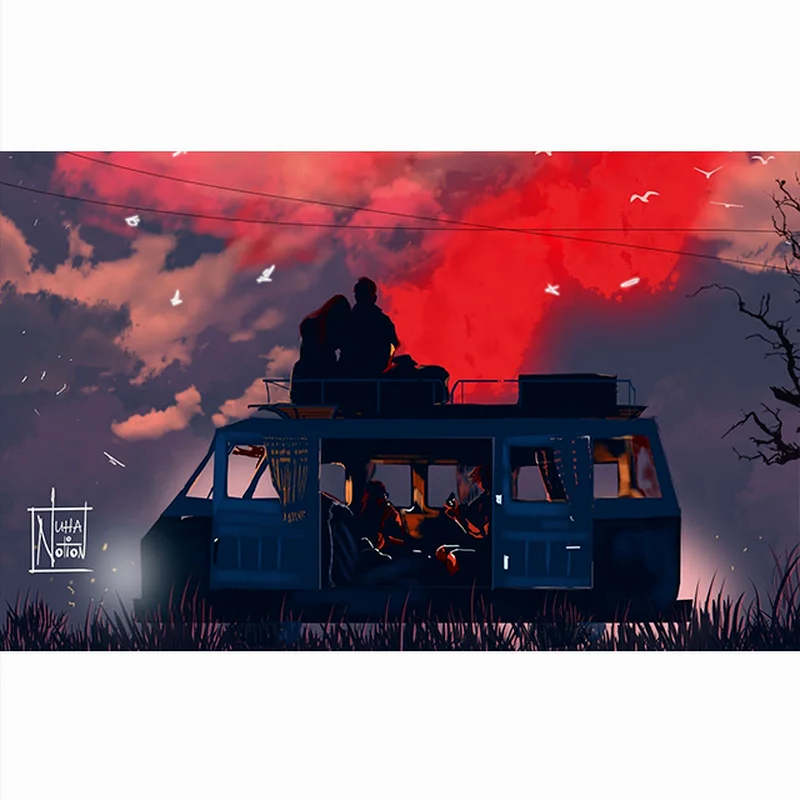 

Nordic Style Couple Oil on Canvas Painting Landscape Poster and Prints Cuadros Wall Art Pictures for Living Room Home Decoration