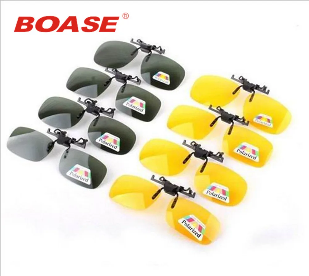 Unisex Polarized Sunglasses Clip on Drive Sun Glasses Spectacles UV400 Goggles Eyeglasses Clip Yellow Night Vision Glasses