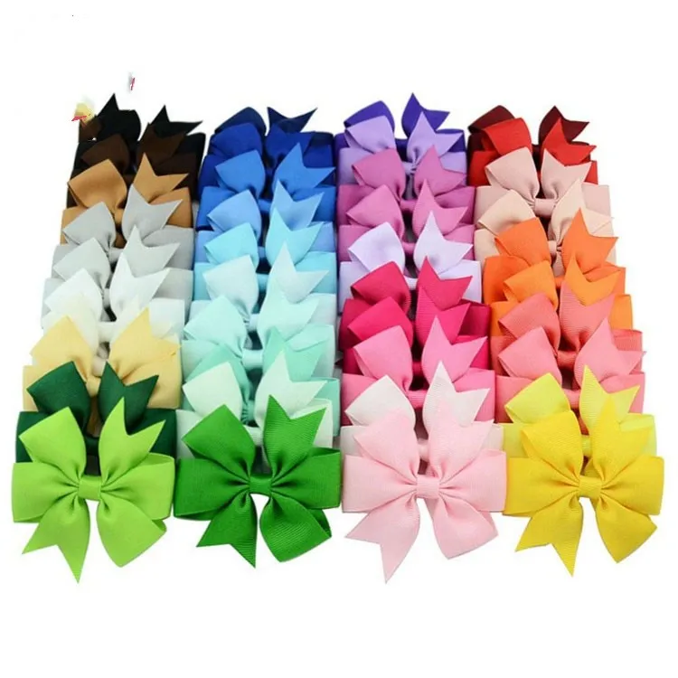 High Quality Grosgrain Ribbon Hair Bow Tie WITH/WITHOUT Clip Kids Hairpin Headwear Bowknot Accessories