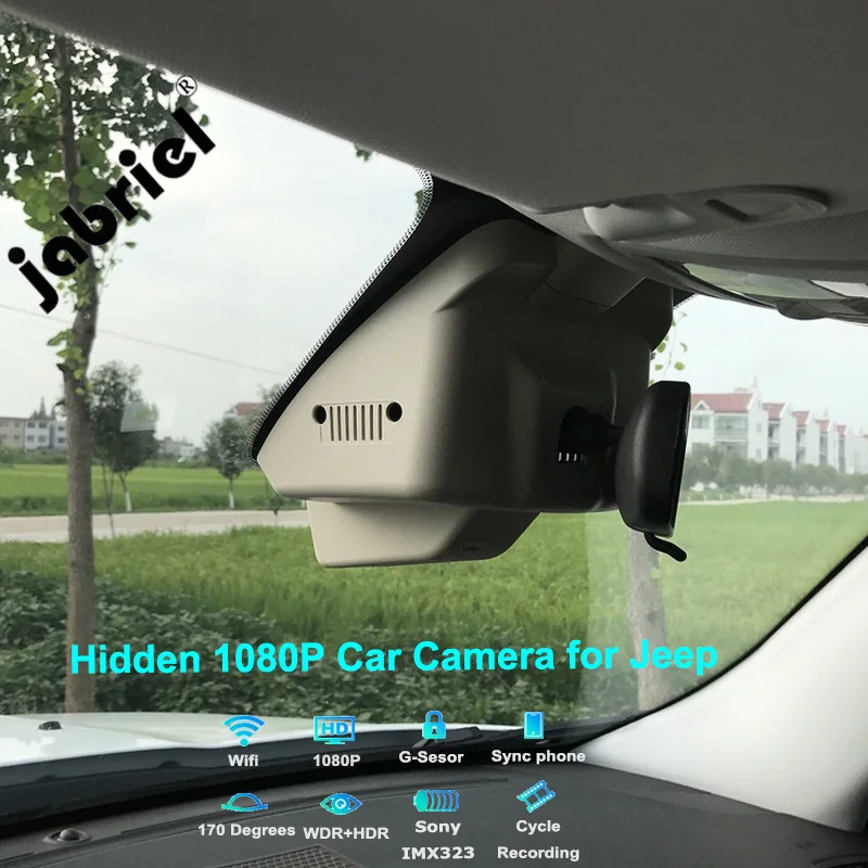 Jabriel Car Camera Auto 1080P dash cam wifi car dvr for jeep Renegade Compass Grand Commander Cherokee Patriot Grand Cherokee