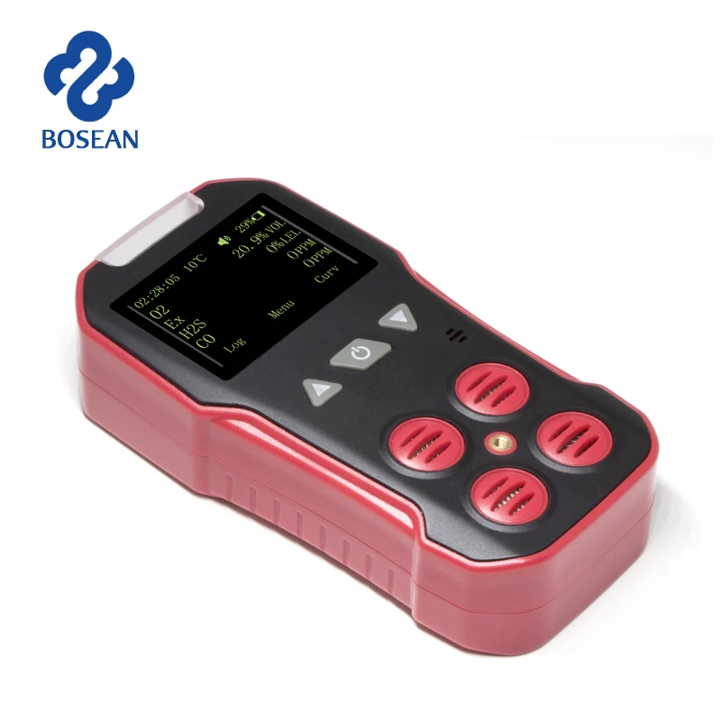 BOSEAN 4 in 1 Multi Gas Analyzer Gas Detector O2, CO, H2S,CH4 Tester Rechargeable LCD Display For Mining Industry