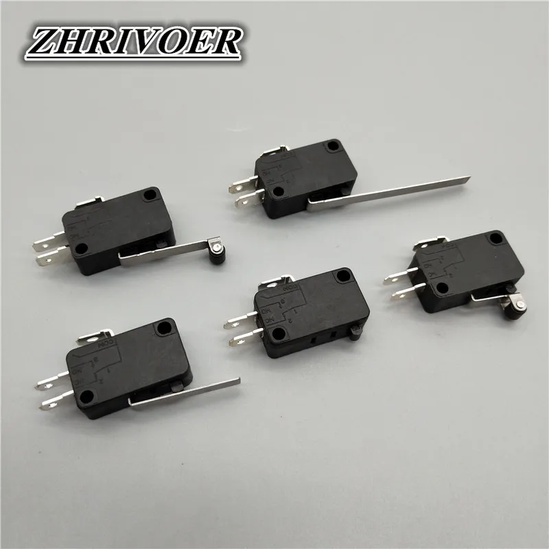 5Pcs KW7 Self-reset/Momentary Micro Switch 4.8mm Copper Contact Copper Contact Roller Long Handle Short Handle