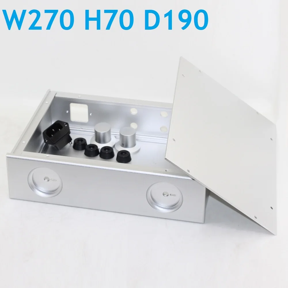 

W270 H70 D190 Anodized Aluminum Preamp Case Power Amplifier Chassis DIY Box Enclosure DAC Hedphone Hi End Shell Dual Channel PSU