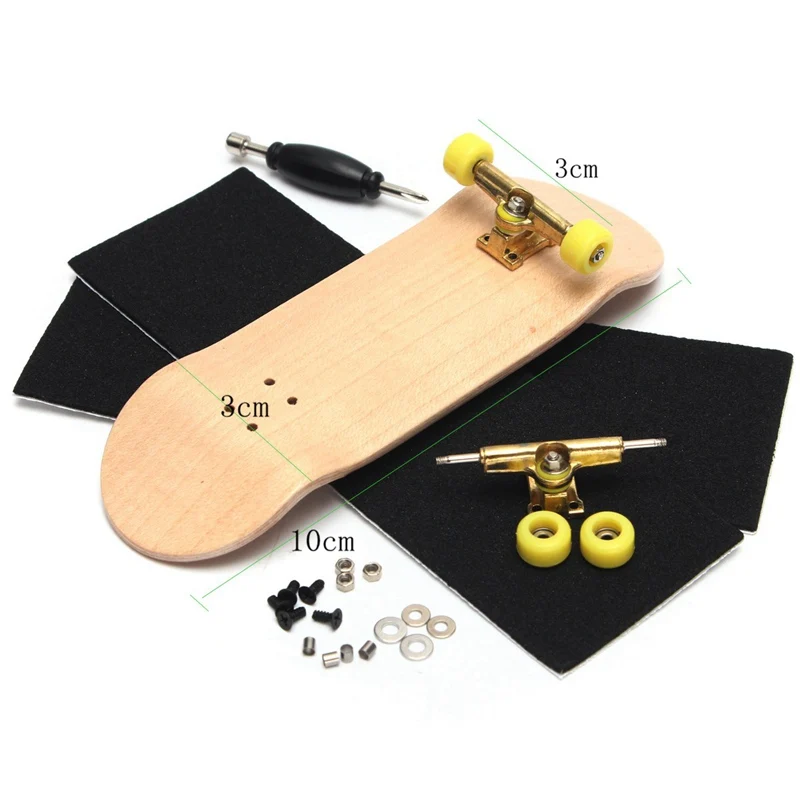 Wooden Finger Skateboards Professional Finger Skate Board Wood Fingerboard with Bearings Wheel Foam Screwdriver